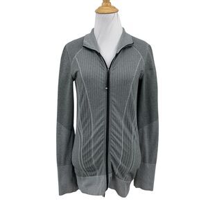 Lorna Jane Uniquely Jacket Womens S Small Iron Black Seamless Stretch Full Zip